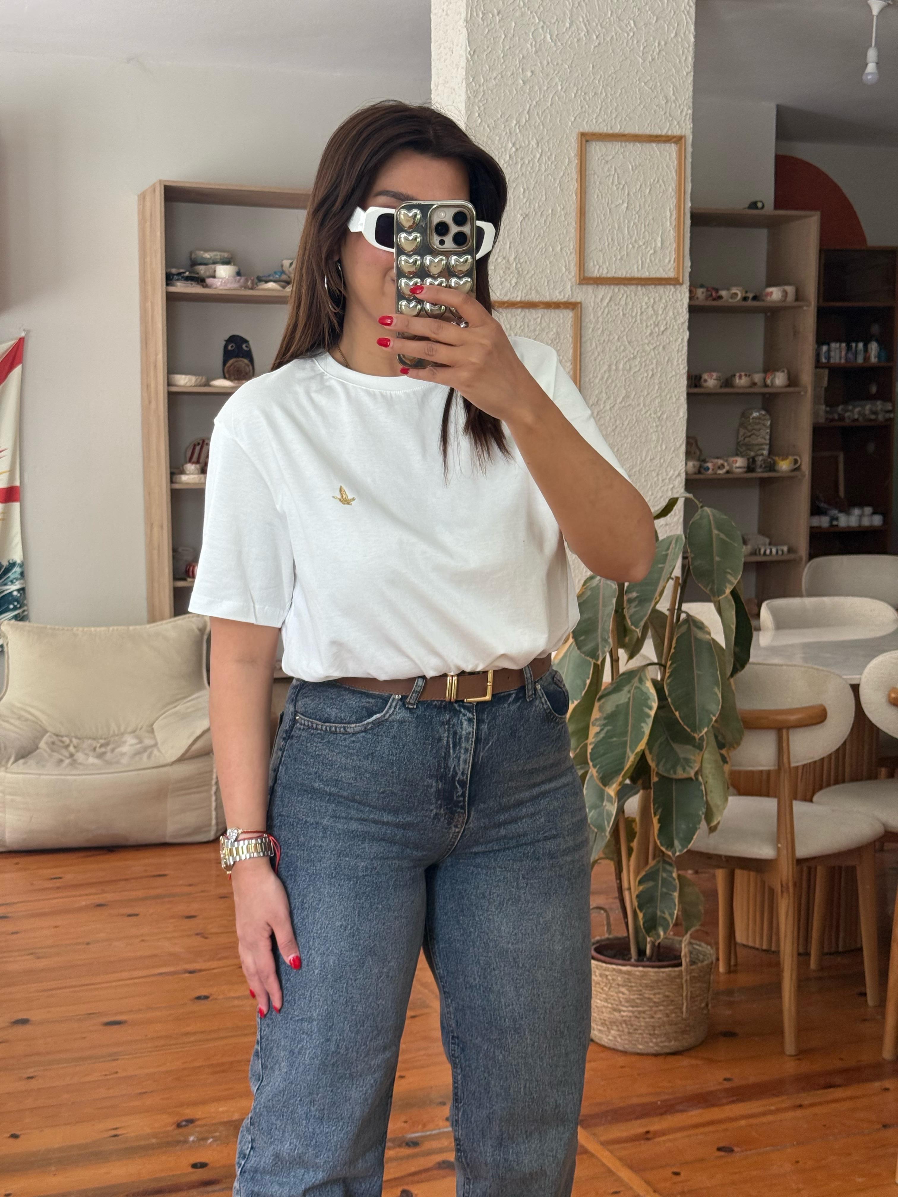 Kuş Logolu Beymen T-shirt Beyaz