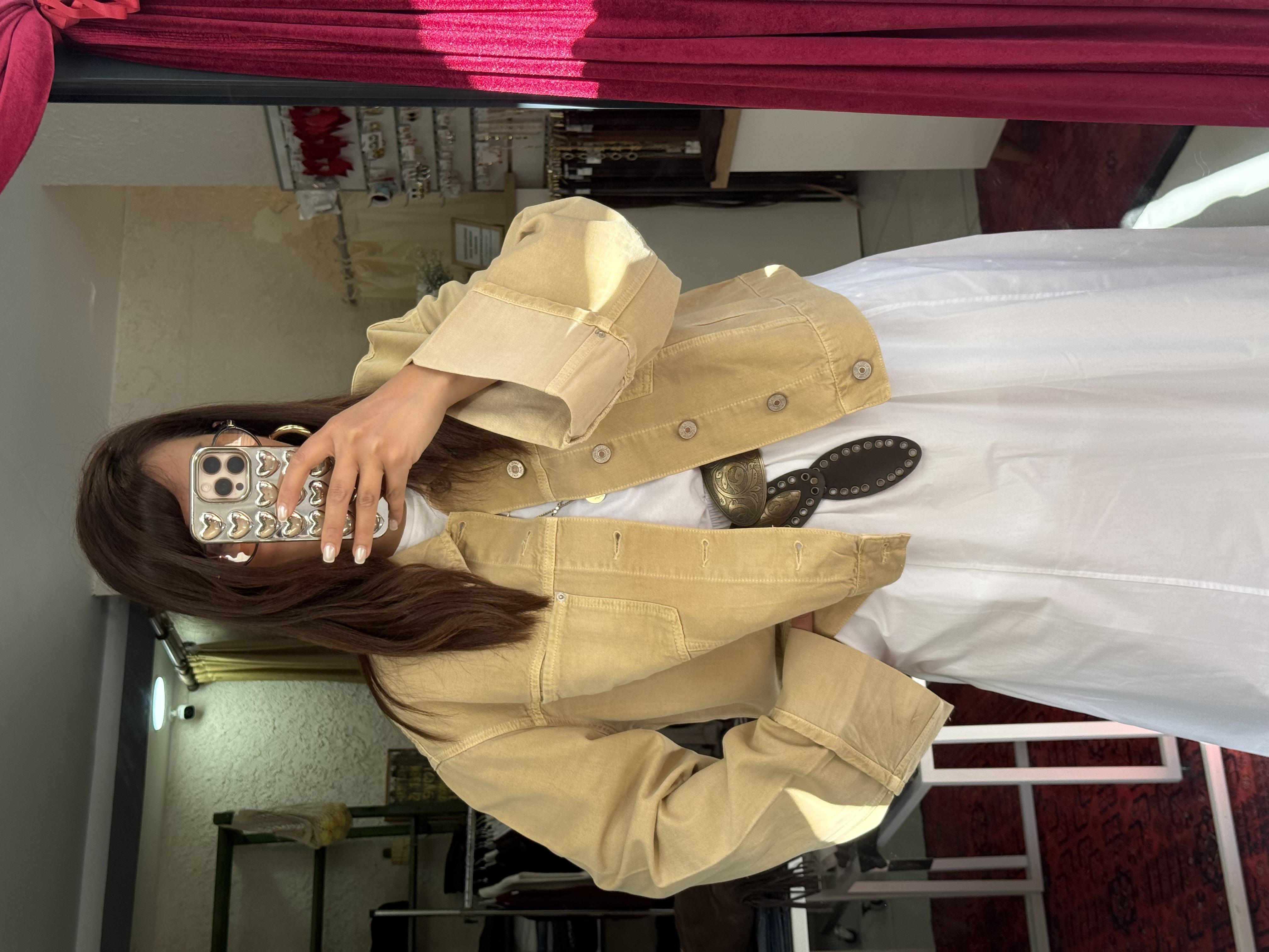 Marka Denim Ceket Camel