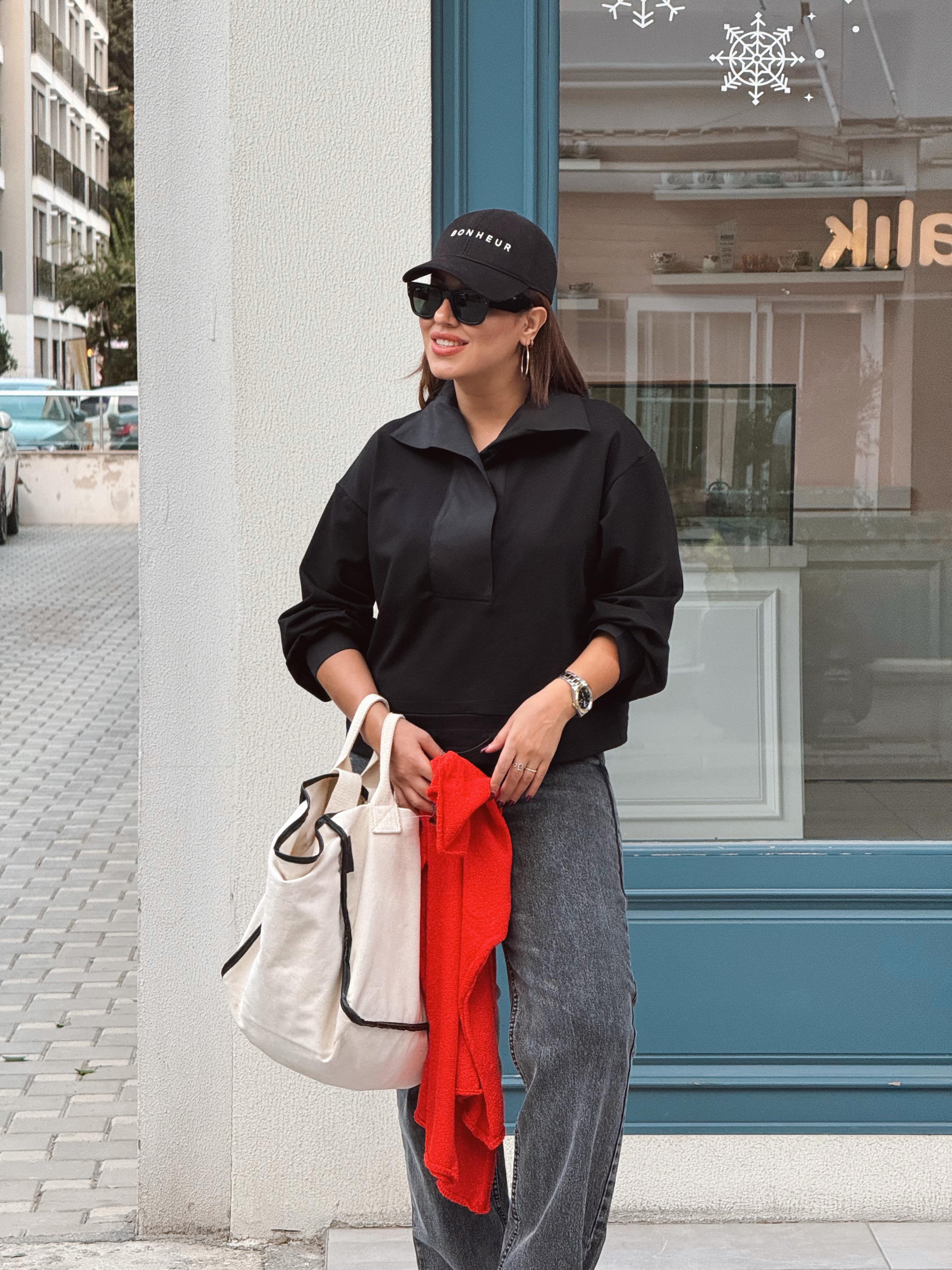 Modal Sweatshırt Siyah
