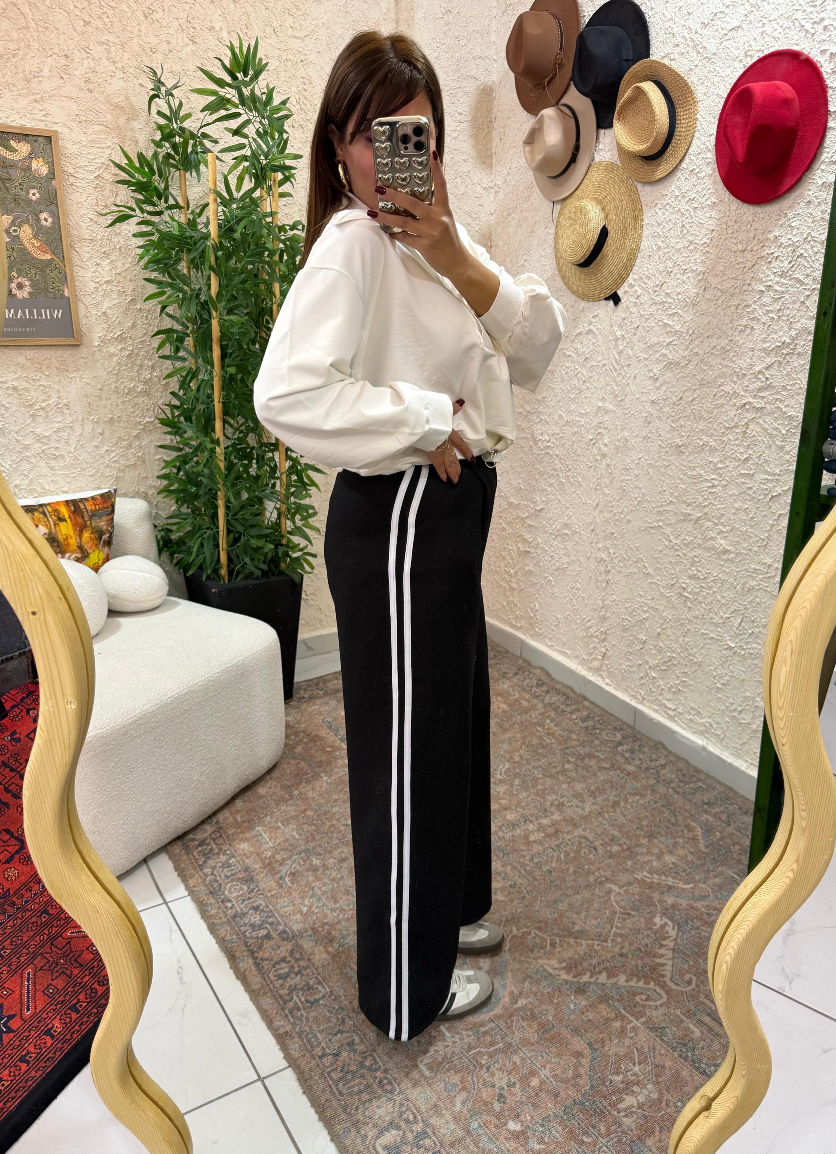 şerit detaylı pantolon