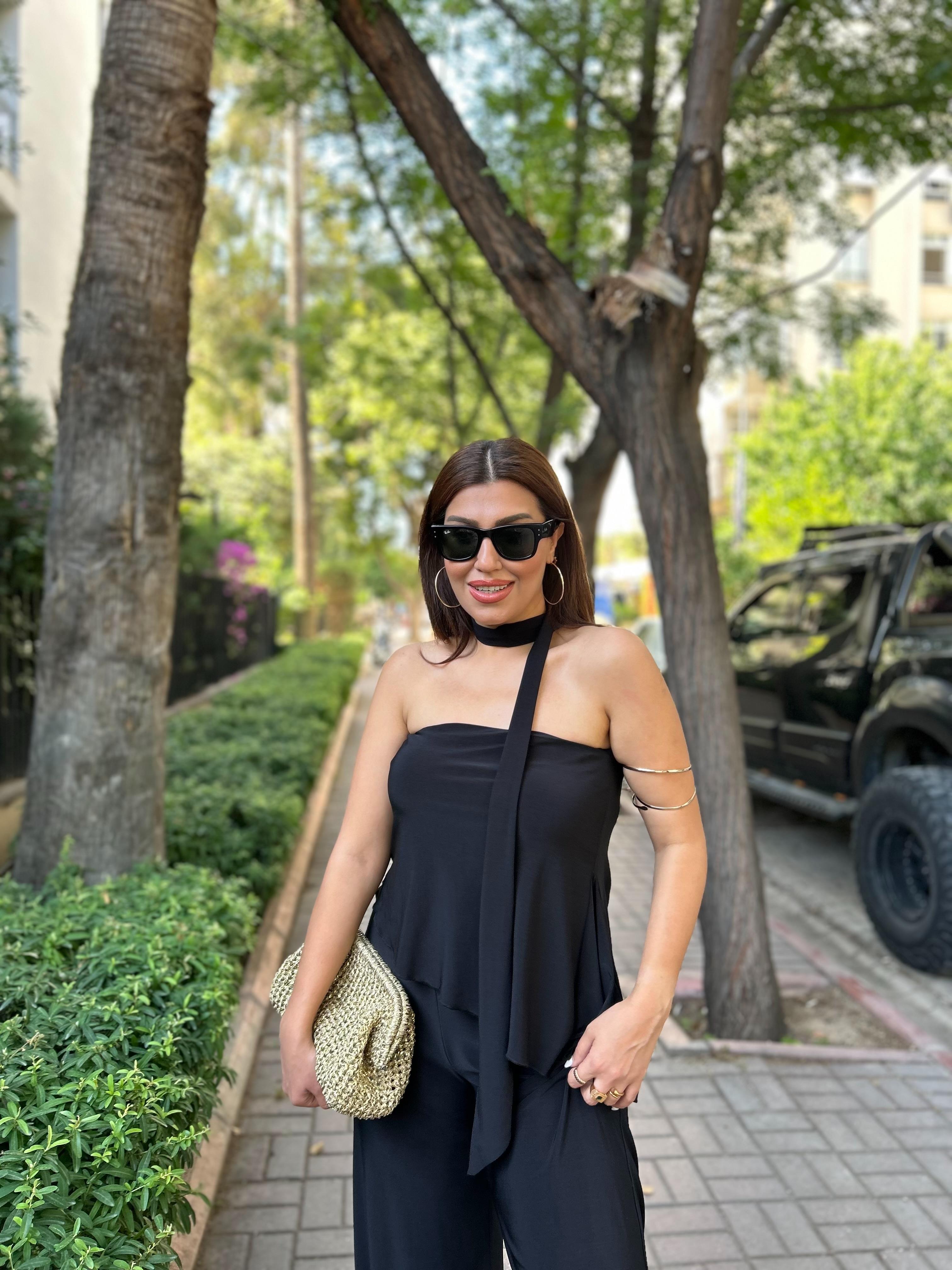 Straplez Modal Takım Siyah