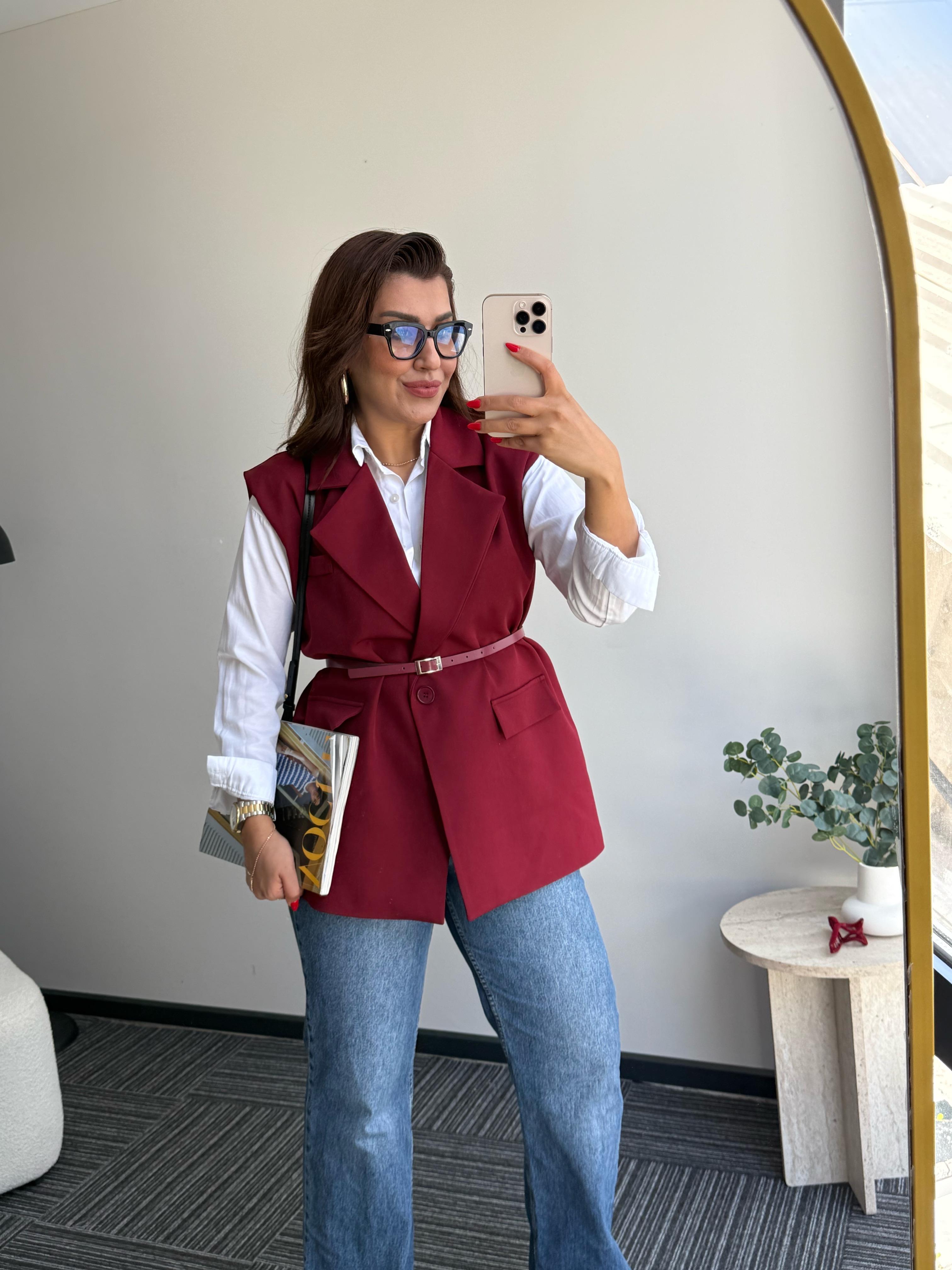 Vatkalı Yelek Bordo