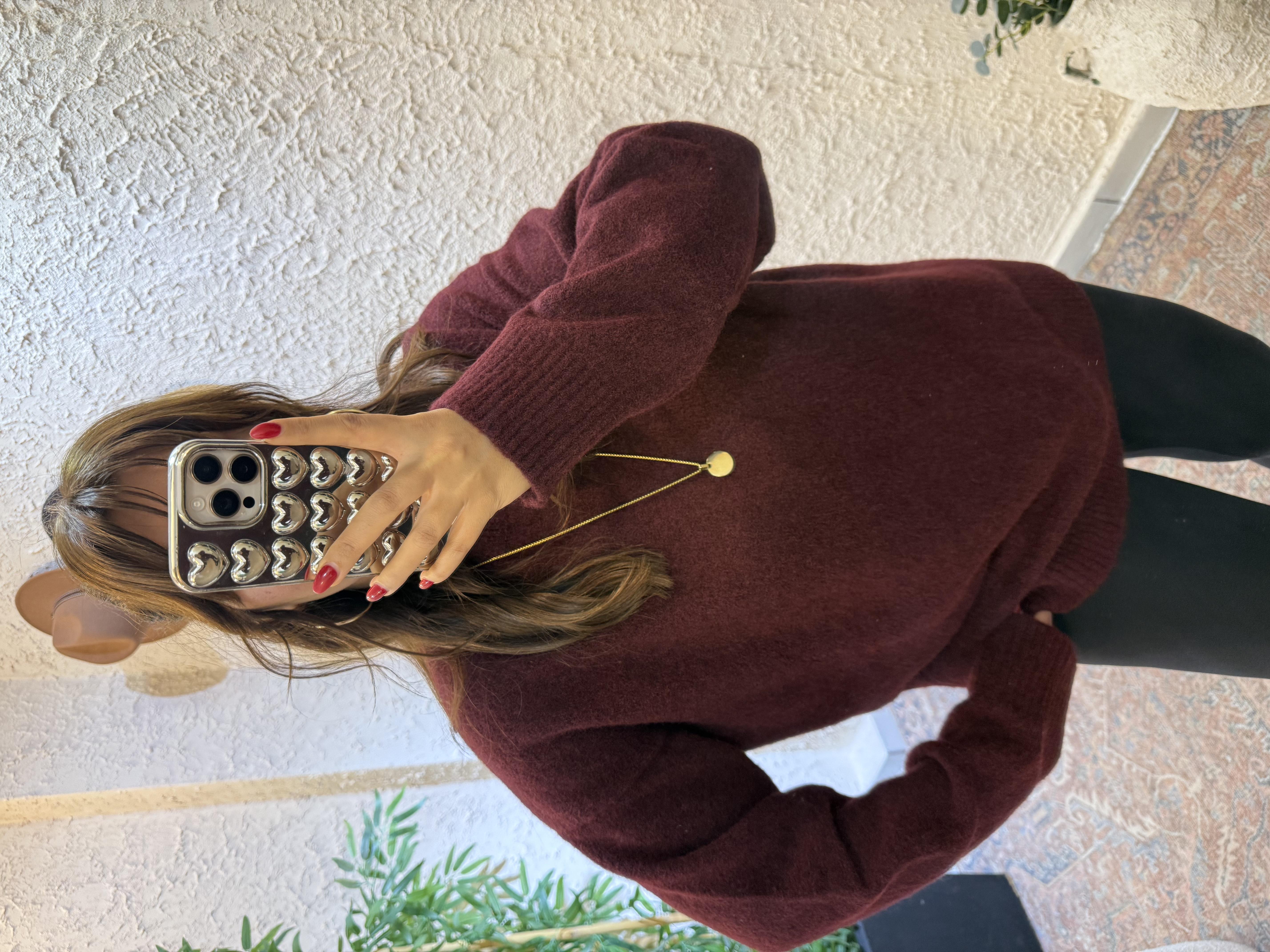 Yumoş Oversize Kazak Bordo
