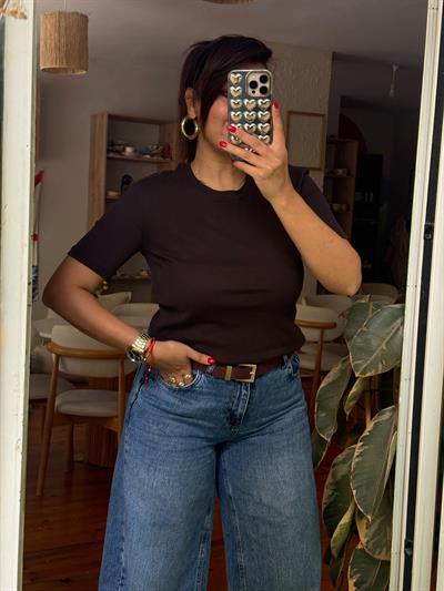 Basic T-shirt Kahverengi