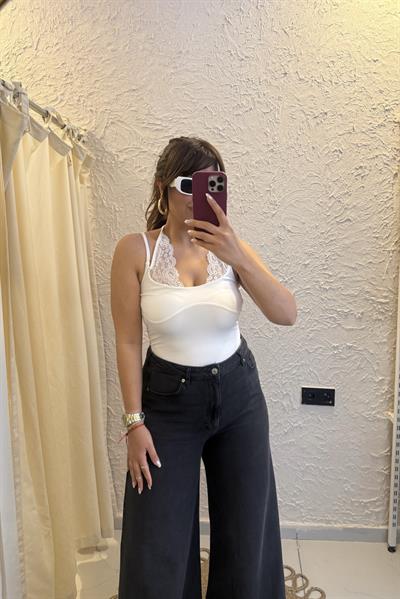 Dantelli Bodysuit Beyaz