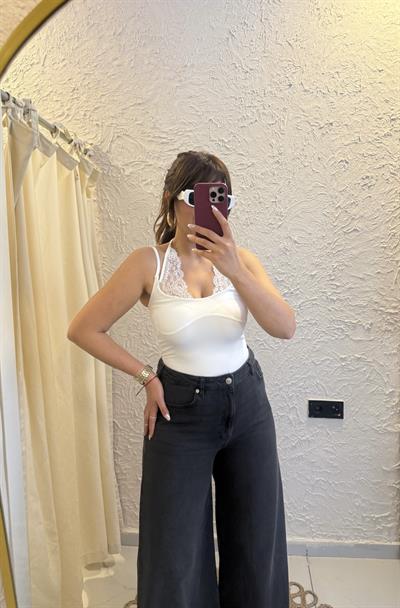 Dantelli Bodysuit Beyaz
