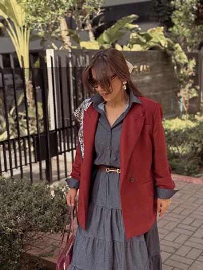 Denim Elbise Lacivert