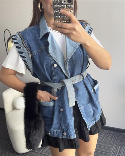 Denim Yelek Lacivert
