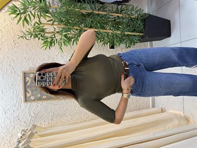 Dik Yaka Bluz Yeşil