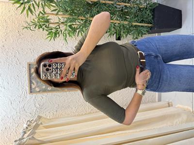 Dik Yaka Bluz Yeşil
