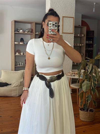 Dilvin Crop Beyaz