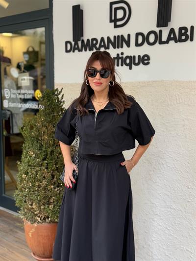 Fermuarlı Gömlek  Siyah