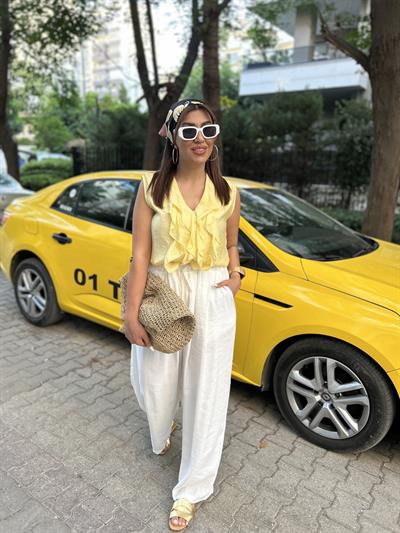 Fırfırlı Bluz Sarı