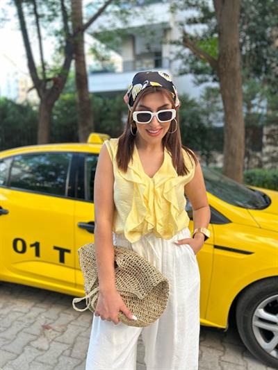Fırfırlı Bluz Sarı
