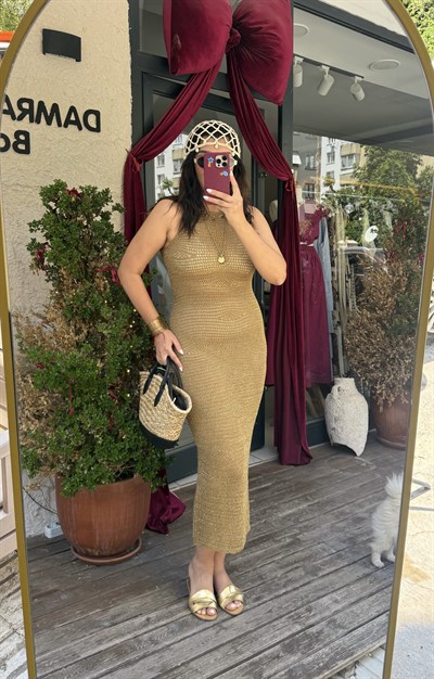Gold Örme Elbise