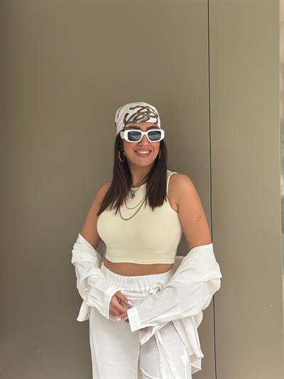 Halter Atlet Crop Sarı