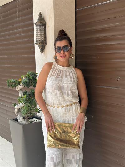 Halter Dantel Takım Beyaz