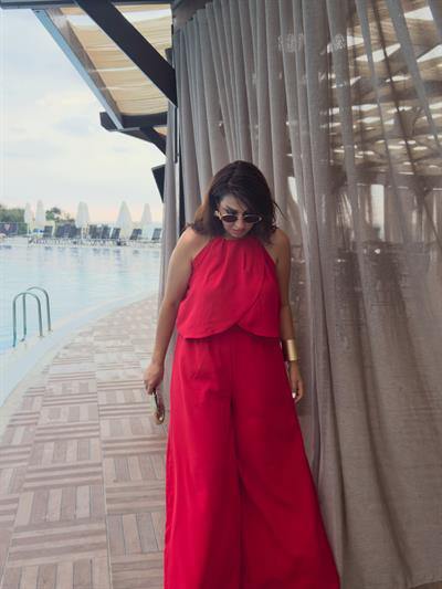 Halter Pantolon Takım Kırmızı