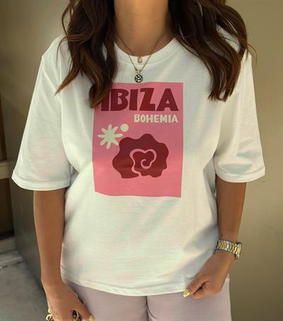 Ibıza Renklı Baskı T-shırt