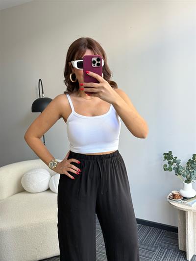 Kaşkorse Crop Atlet Beyaz