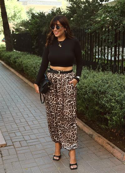 Leopar şalvar pantolon