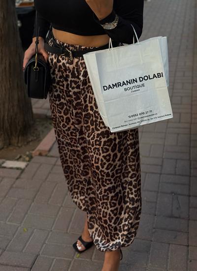 Leopar şalvar pantolon