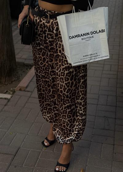 Leopar şalvar pantolon