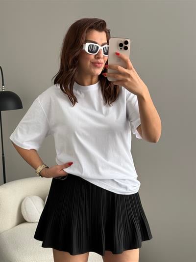 Oversıze Sade Basıc Beyaz