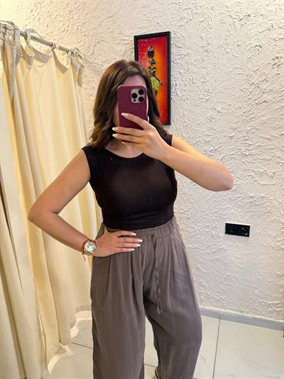 Oysho Kayık Yaka Body Kahverengi