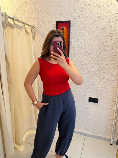 Oysho Kayık Yaka Body Kırmızı