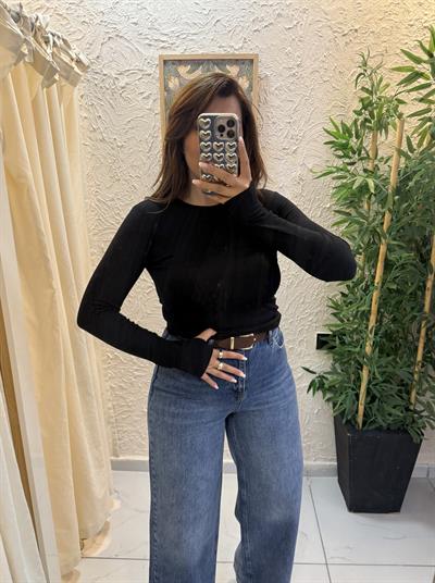 Oysho Parmak Geçirmeli Body Siyah
