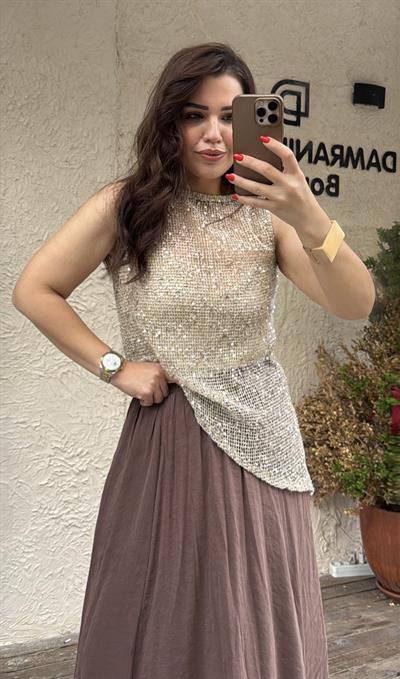 Pullu İşlemeli ZR bluz krem