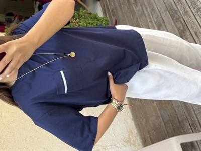 Sırt Detaylı T-shirt Lacivert 