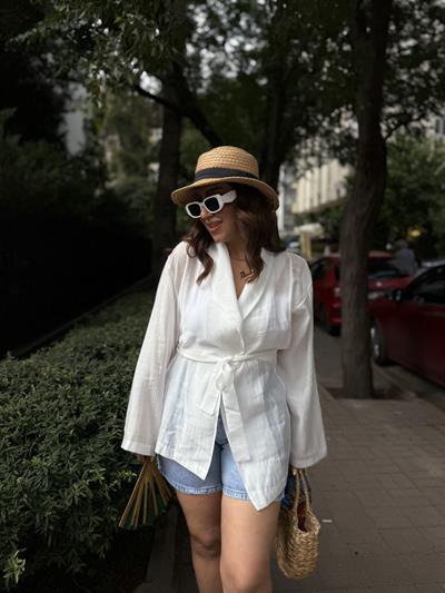 Tensel Kimono Beyaz