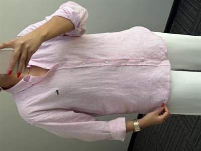 Unisex Keten Gömlek Pembe
