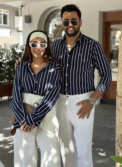 Unisex Poplin Gömlek  Beyaz Çizgili