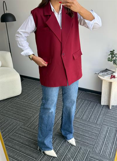 Vatkalı Yelek Bordo