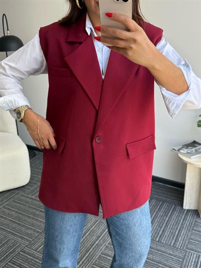 Vatkalı Yelek Bordo