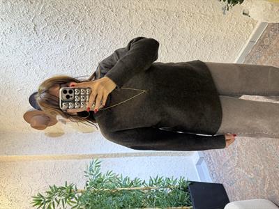 Yarım Balıkçı Oversize Kazak Kahverengi