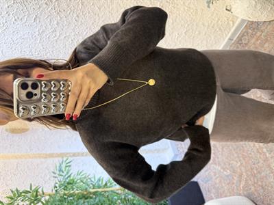 Yarım Balıkçı Oversize Kazak Kahverengi