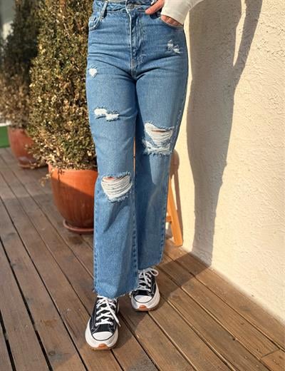 Yırtık Jean Mavi