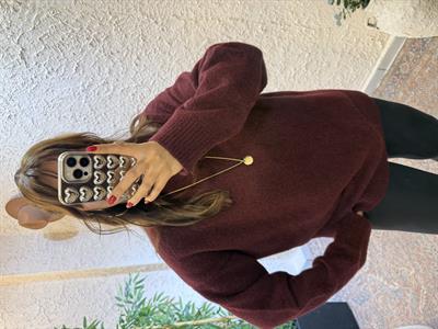 Yumoş Oversize Kazak Bordo