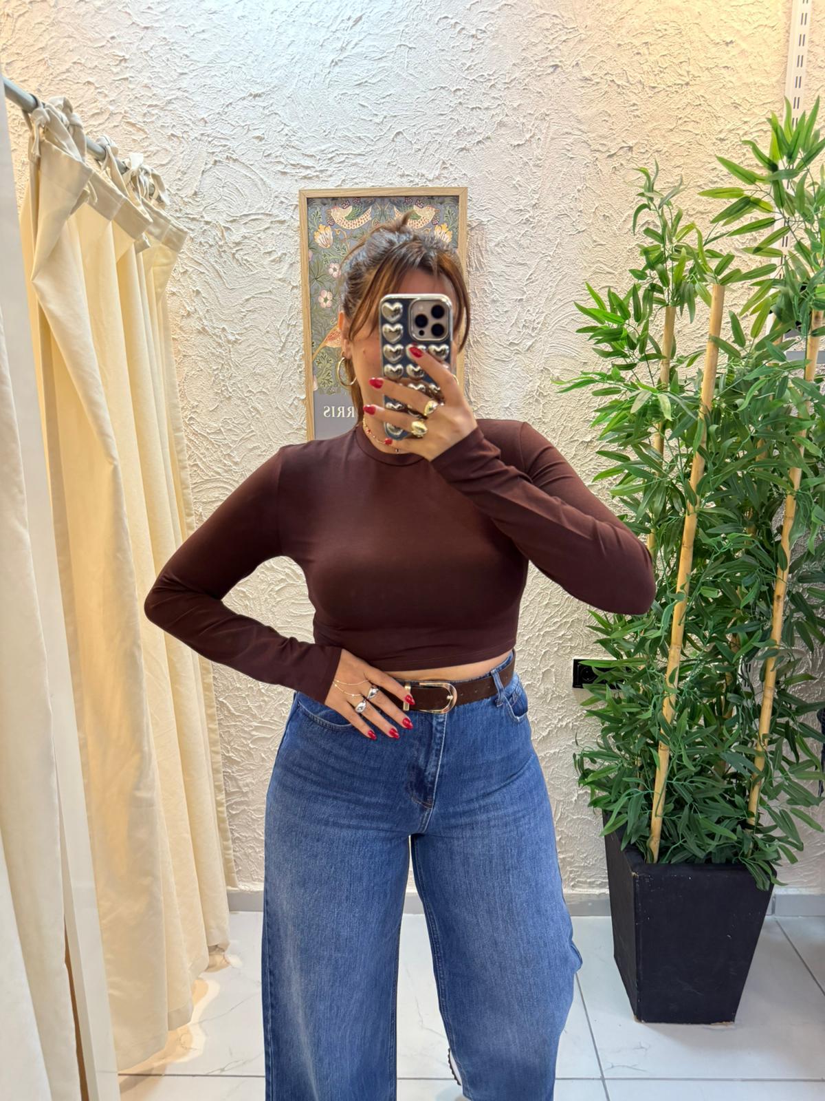 Crop Body Kahverengi