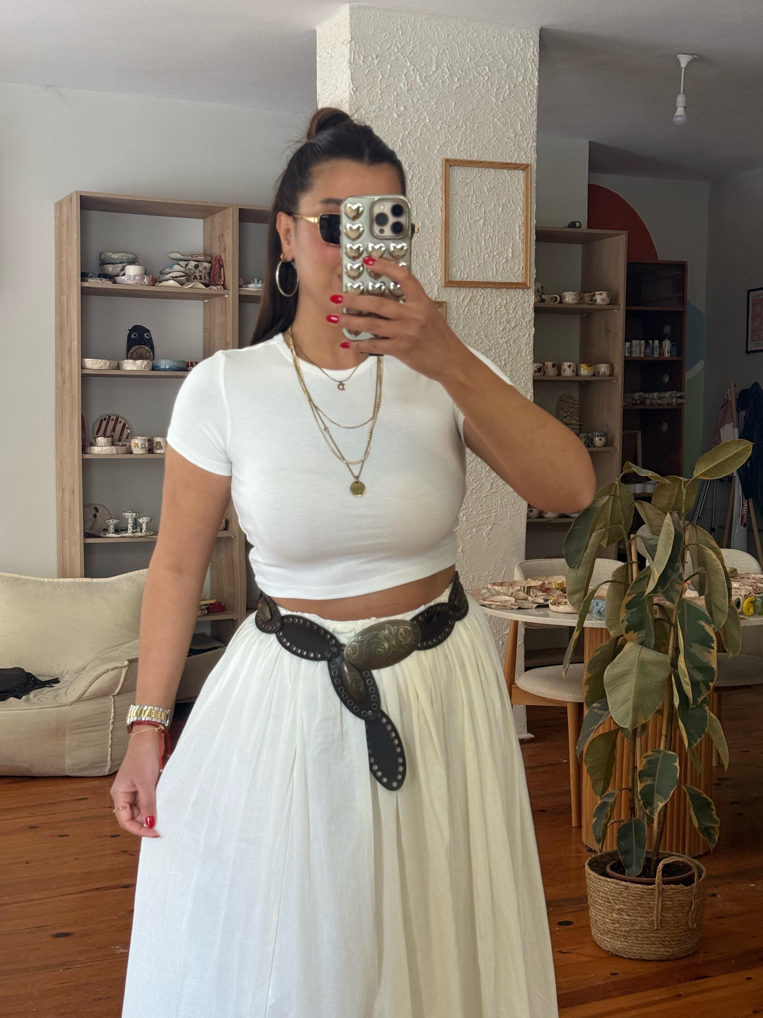 Dilvin Crop Beyaz