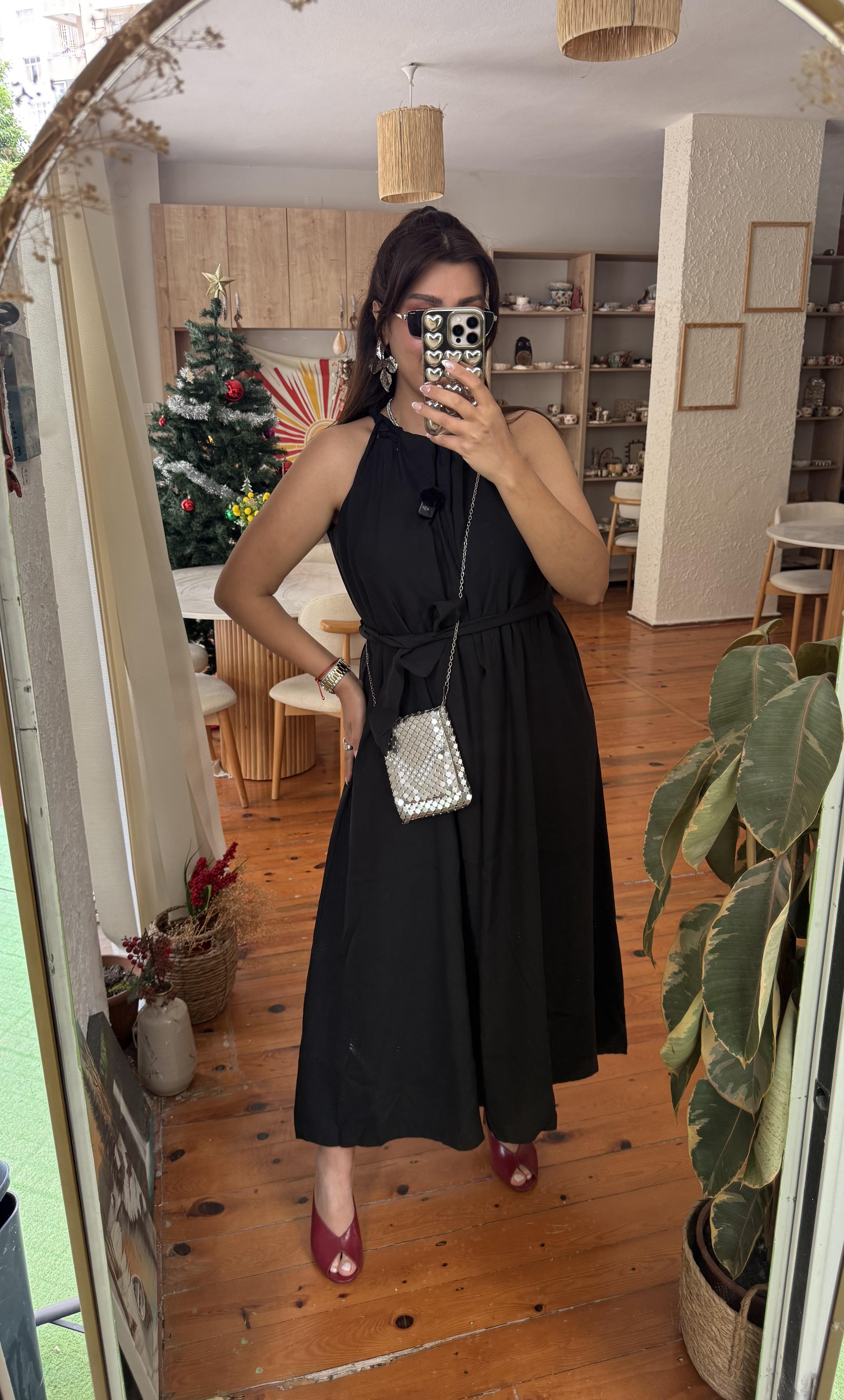 Halter Yaka Tensel Elbise 
