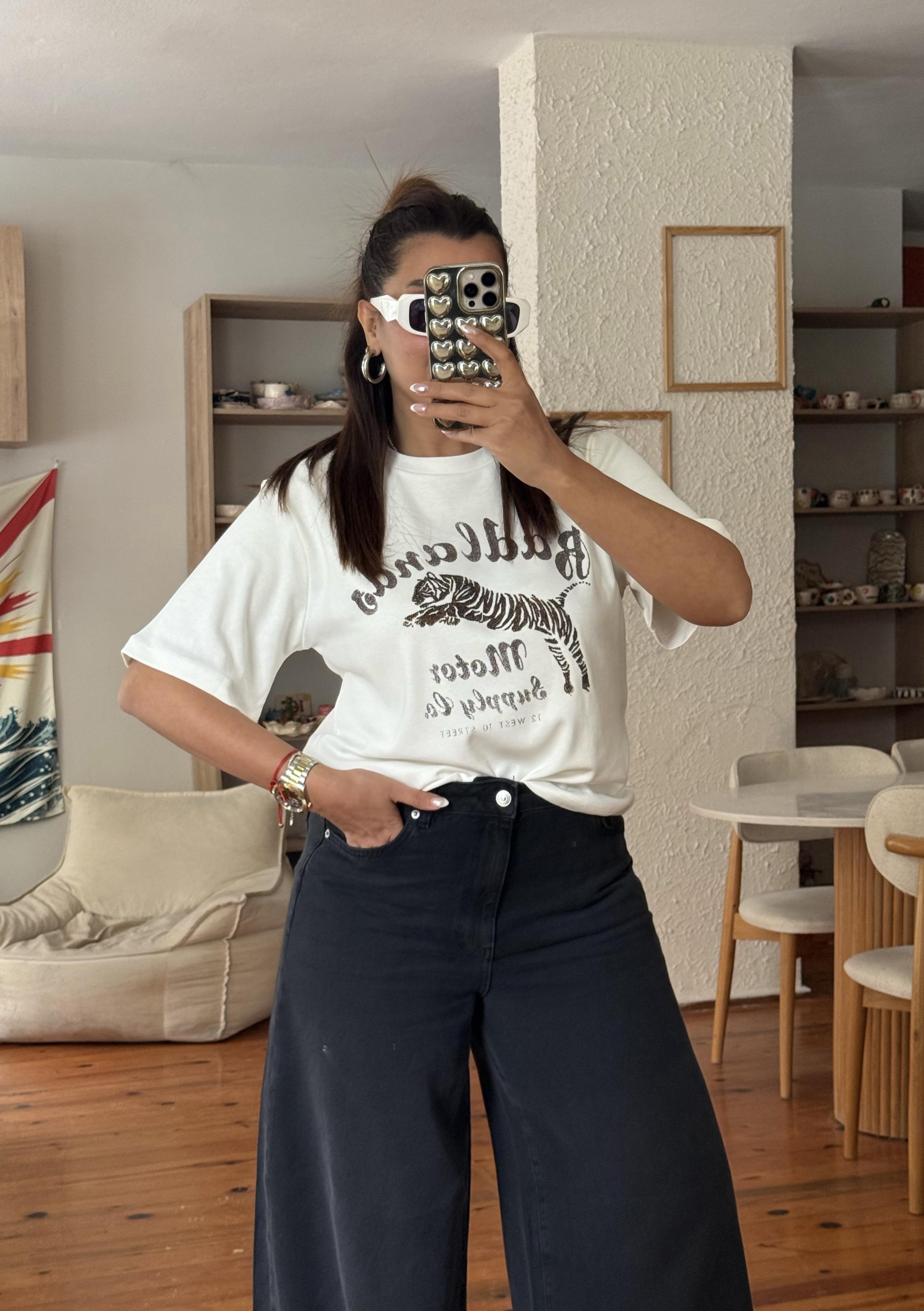 Kaplan Baskılı T-shirt 
