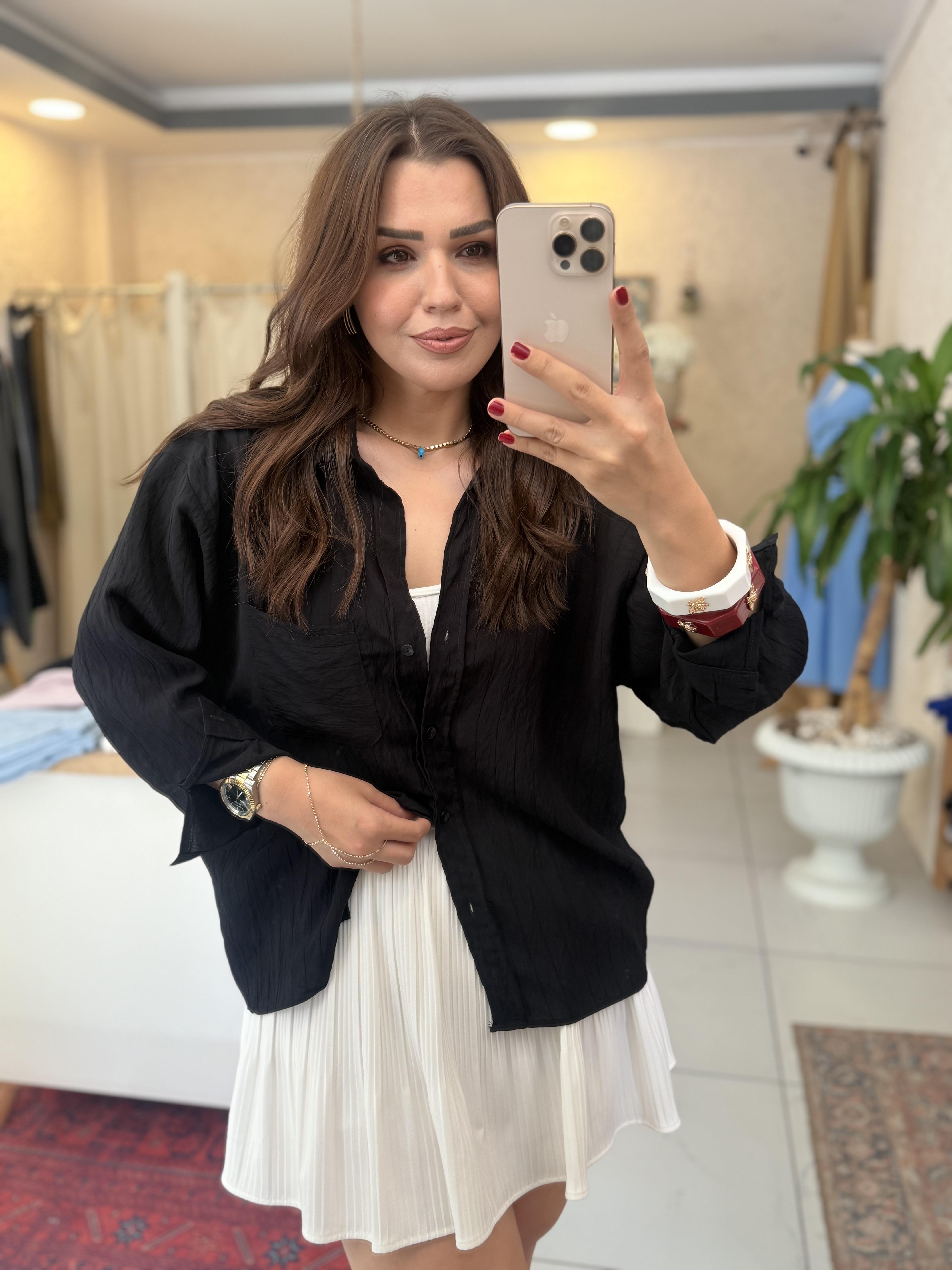 Tensel Gömlek Siyah