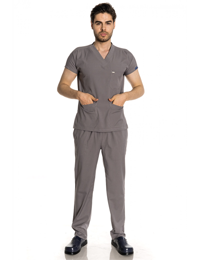 Açık Gri Likralı Greys Scrubs Takım