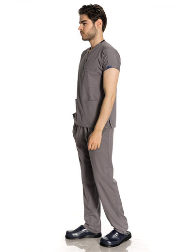 Açık Gri Likralı Greys Scrubs Takım