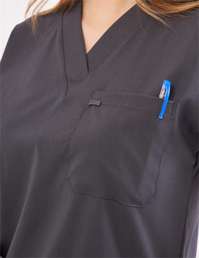 Antrasit Likralı Greys Scrubs Takım